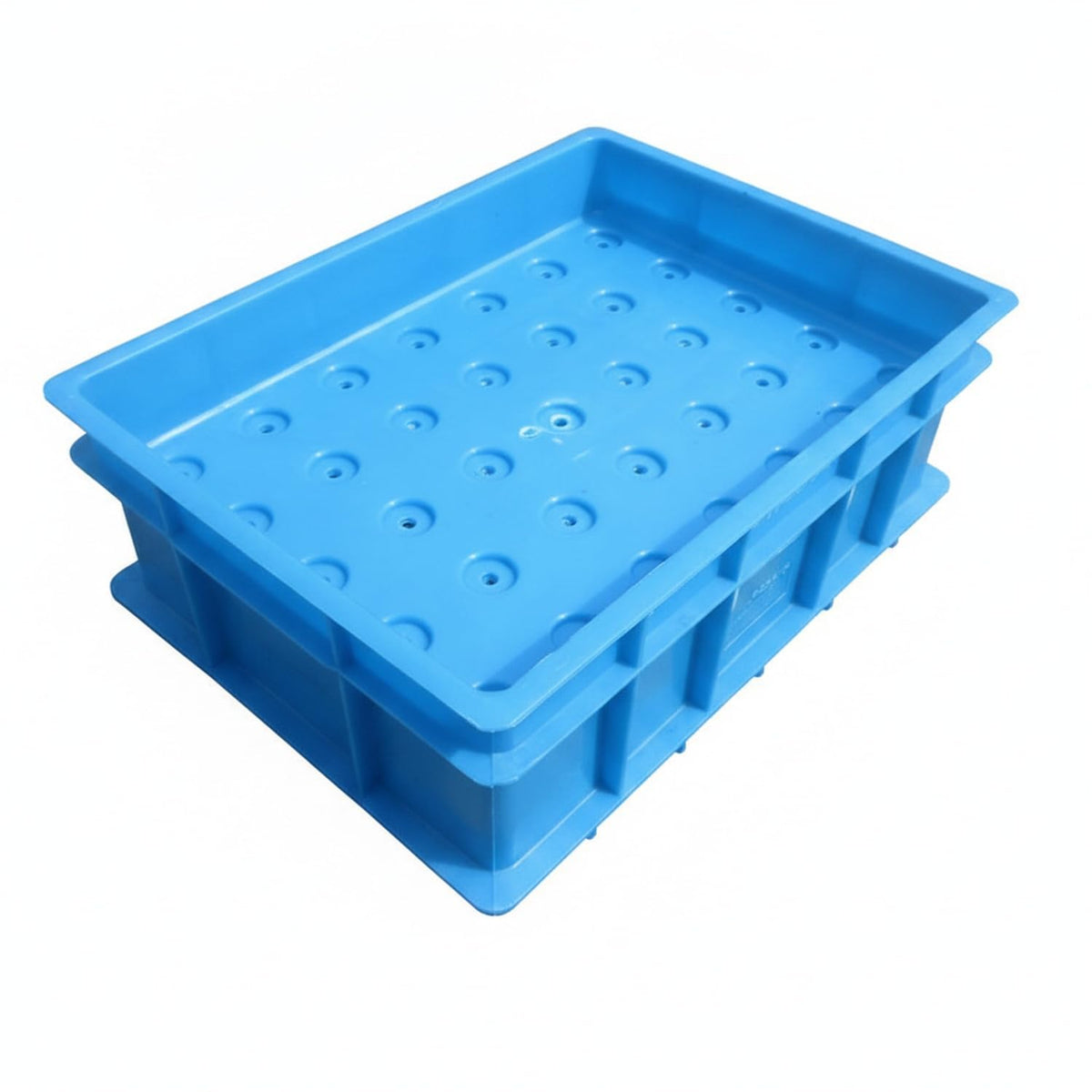 Stackable Blue Plastic Parts Storage Bin with Divider Rack for Beads & Craft Component Organization