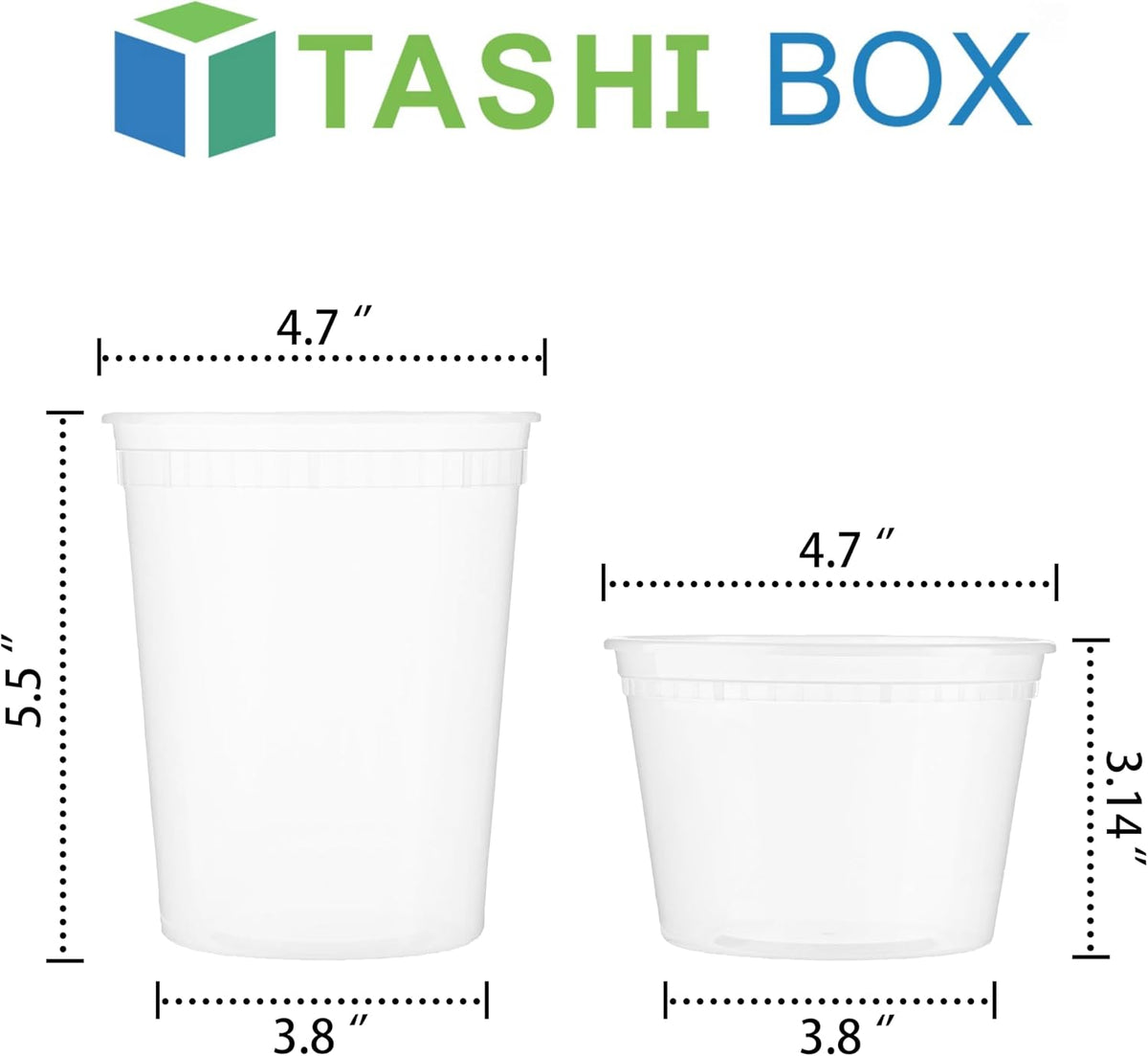TashiBox Deli Food Containers with Lids 48 Sets (16 & 32 oz 24 Each) - Plastic Food Storage Containers - Clear Disposable Meal Prep Containers, BPA Free, Leakproof, Microwave and Freezer Safe