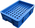 Stackable Blue Plastic Parts Storage Bin with Divider Rack for Beads & Craft Component Organization