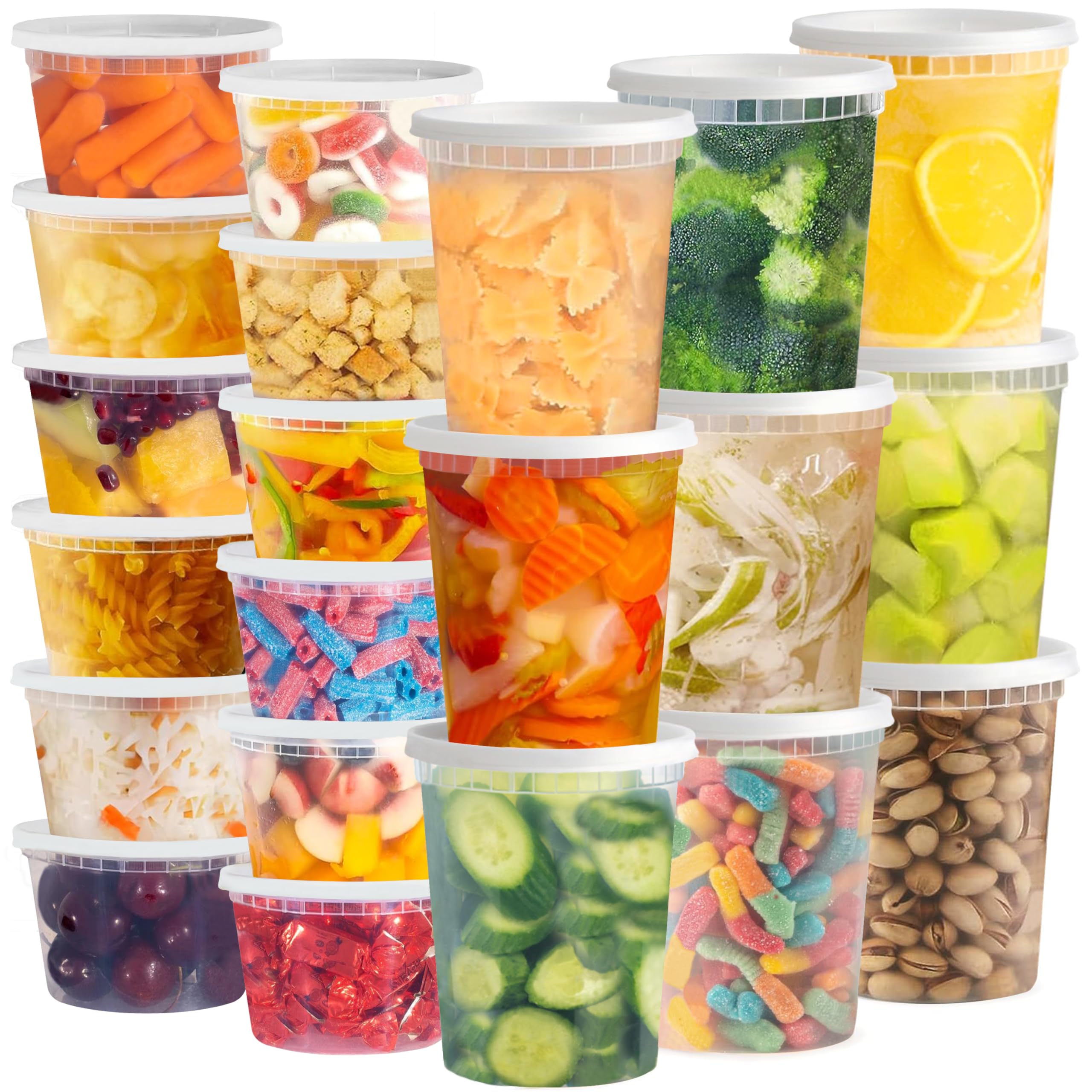 TashiBox [16 oz-36 Sets, Plastic Deli Food Storage Freezer Containers With Airtight Lids，Plastic Microwavable Soup Containers