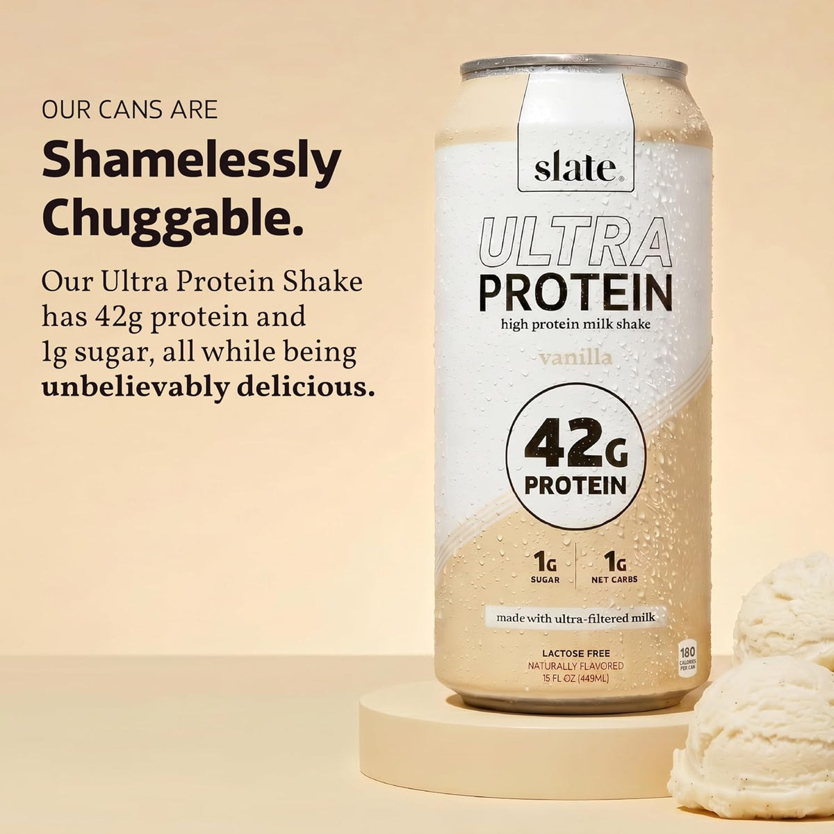Slate Milk Vanilla Ultra 42g High Protein Milk Shake (12 Cans)